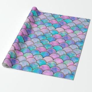 Mermaid fish scale wave japanese seamless pattern.