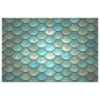 Mermaid Fish Scales Decoupage Background Aqua Tissue Paper