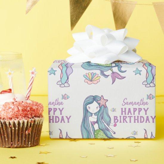 Mermaid Happy Birthday Personalized