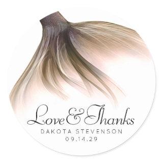 Mermaid Posh Tail | Dusty Terracotta Thank You Classic Round Sticker