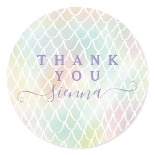 Mermaid scale thank you stickers