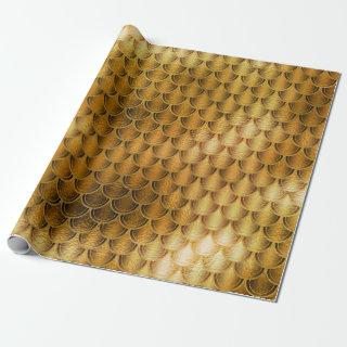 Mermaid Scales Unicorn Metallic Sepia Gold Bronze