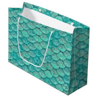 Mermaid Sea Green Scales Large Gift Bag