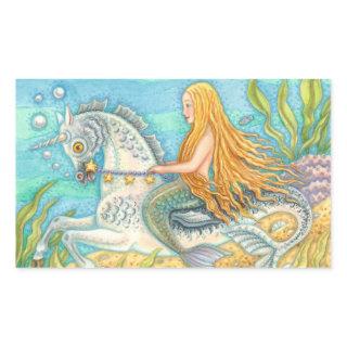 Mermaid & Sea Stallion, MERHORSE UNICORN STICKERS