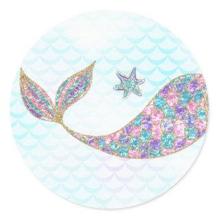 Mermaid sticker Glitter, Under the sea Thank you