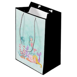 Mermaids & Jellyfish Under the Sea Watercolor Medi Medium Gift Bag