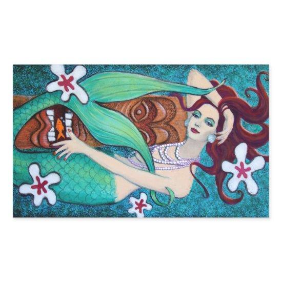 Mermiad's Tiki God Rectangular Sticker