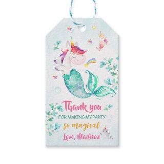 Mermicorn thank you tag Magical birthday gift tag