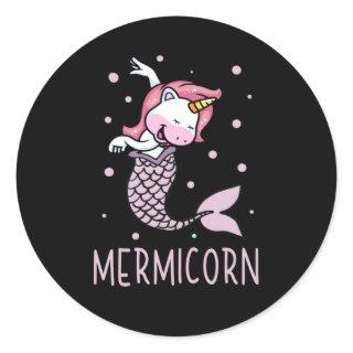 Mermicorn Unicorn Mermaid Mythical Creature Classic Round Sticker