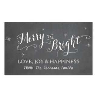Merry and Bright - Chalkboard Stickers
