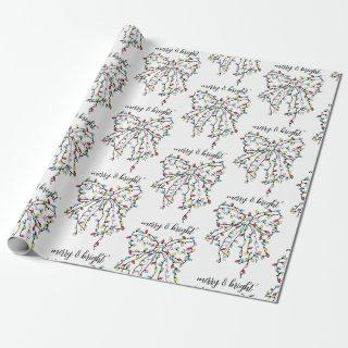 Merry And Bright Cute Ribbon Christmas Lights