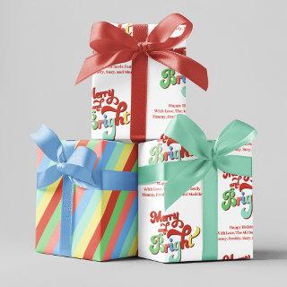 Merry and Bright Retro Christmas Custom  Sheets