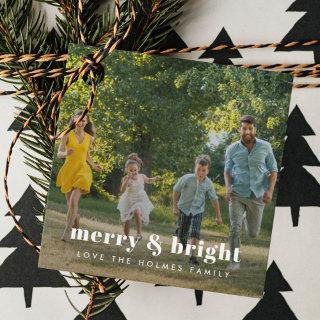 Merry and Bright | Stylish Family Photo Christmas Favor Tags