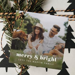 Merry and Bright | Stylish Modern Photo Xmas Favor Tags