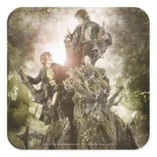 Merry and Peregrin on Treebeard Square Sticker