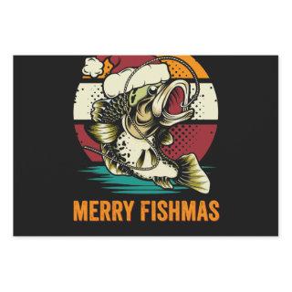Merry bassmas funny christmas fishing  sheets