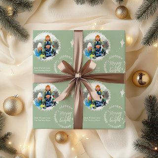 Merry & Bright Custom Photo Green and Silver