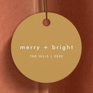 Merry + Bright | Ocher Mustard Gold Christmas Favor Tags