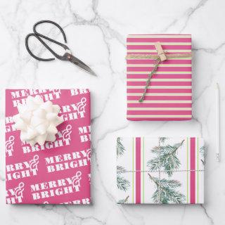 Merry & Bright Typography Christmas   Sheets