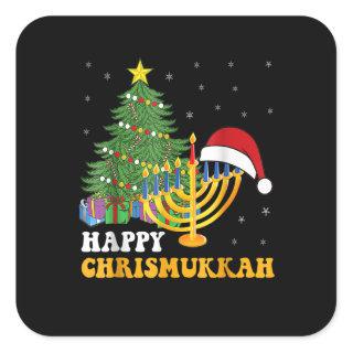 Merry Chrismukkah Happy Hanukkah 2022 Christmas Ug Square Sticker