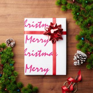 Merry Christmas 2021 Pink White Calligraphy Cute