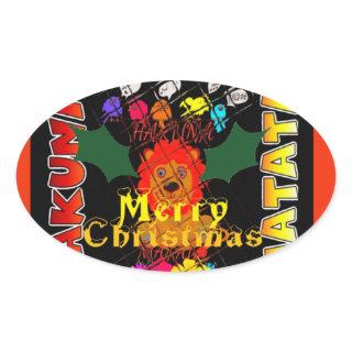 Merry Christmas and a Happy New Year Oval Sticker