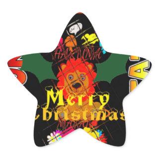 Merry Christmas and a Happy New Year Star Sticker
