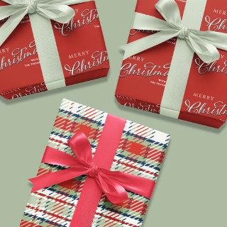 Merry Christmas Calligraphy Script Simple Red Cute  Sheets