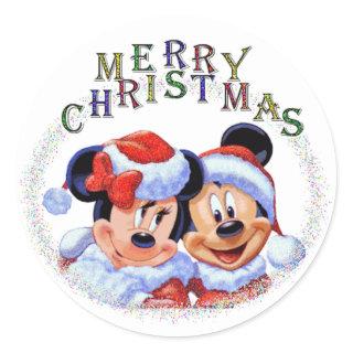 Merry Christmas cartoon Classic Round Sticker