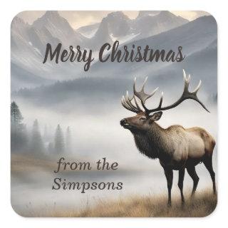 Merry Christmas Custom From the Name Elk Square Sticker