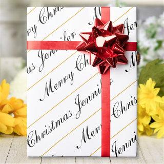 Merry Christmas Custom Name Chic Personalized