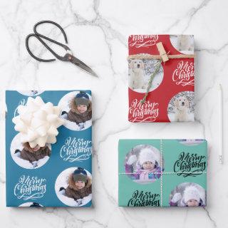 Merry Christmas Custom Photo Set of 3  Sheets