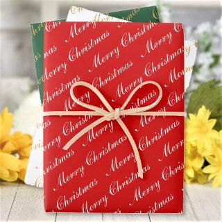 Merry Christmas Elegant Script Text  Sheets