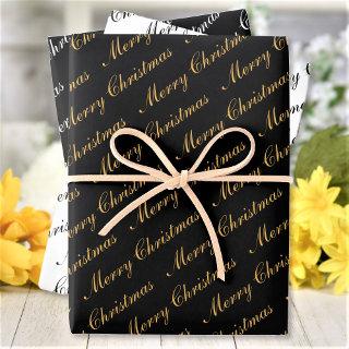 Merry Christmas Elegant Script Text  Sheets