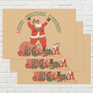 Merry Christmas Everybody! Vintage Santa Claus   Sheets