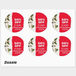Merry Christmas Festive Holiday Gift Design        Classic Round Sticker