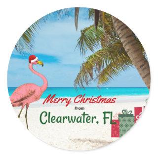 Merry Christmas from Clearwater, FL Classic Round Sticker