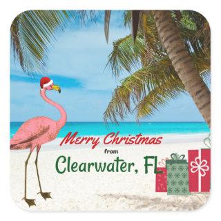 Merry Christmas from Clearwater, FL Square Sticker