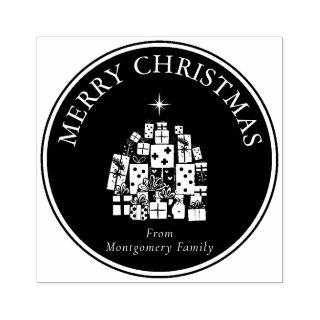 Merry Christmas From Family Inner Buffers Rubber Stamp