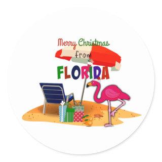 Merry Christmas from Florida Classic Round Sticker