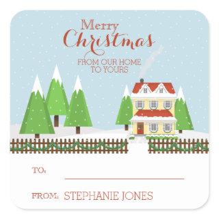 Merry Christmas From Our Home to Yours Square Sticker