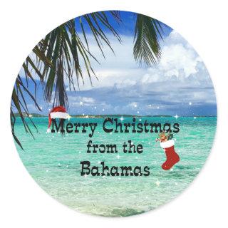 Merry Christmas from the Bahamas Classic Round Sticker