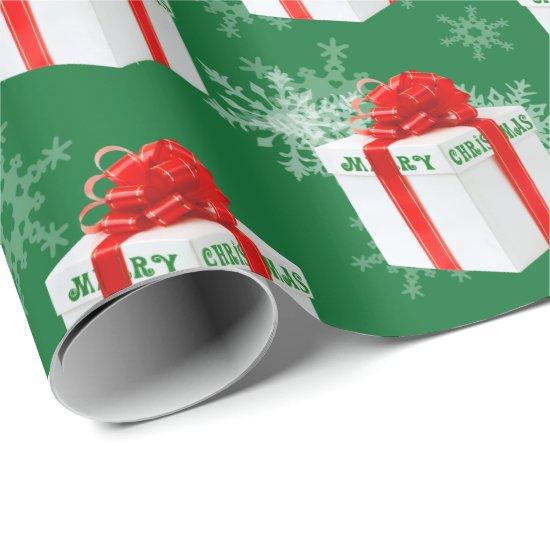 Merry Christmas Gift And Snowflakes