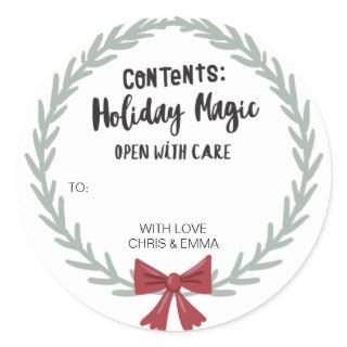 Merry Christmas Gift Label Personalized with Names