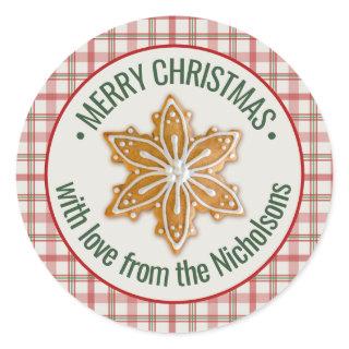 Merry Christmas | Gingerbread Cookie Custom Classic Round Sticker