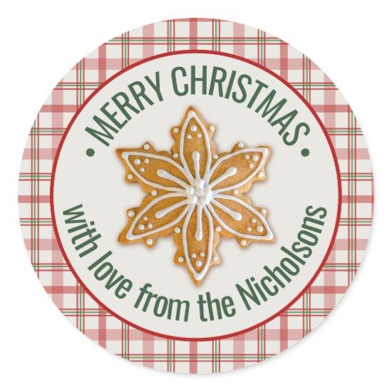 Merry Christmas | Gingerbread Cookie Custom Classic Round Sticker
