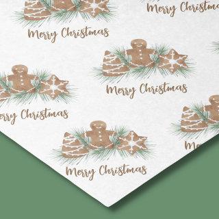 Merry Christmas Gingerbread Cookies Tissue Paper