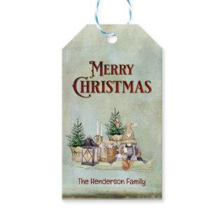 Merry Christmas Gnome Picnic Rustic Cabin Gift Tags