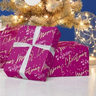Merry Christmas Golden Script From Name Pink Berry