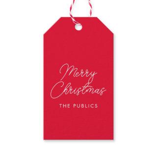 Merry Christmas Handwritten Script Custom Template Gift Tags
